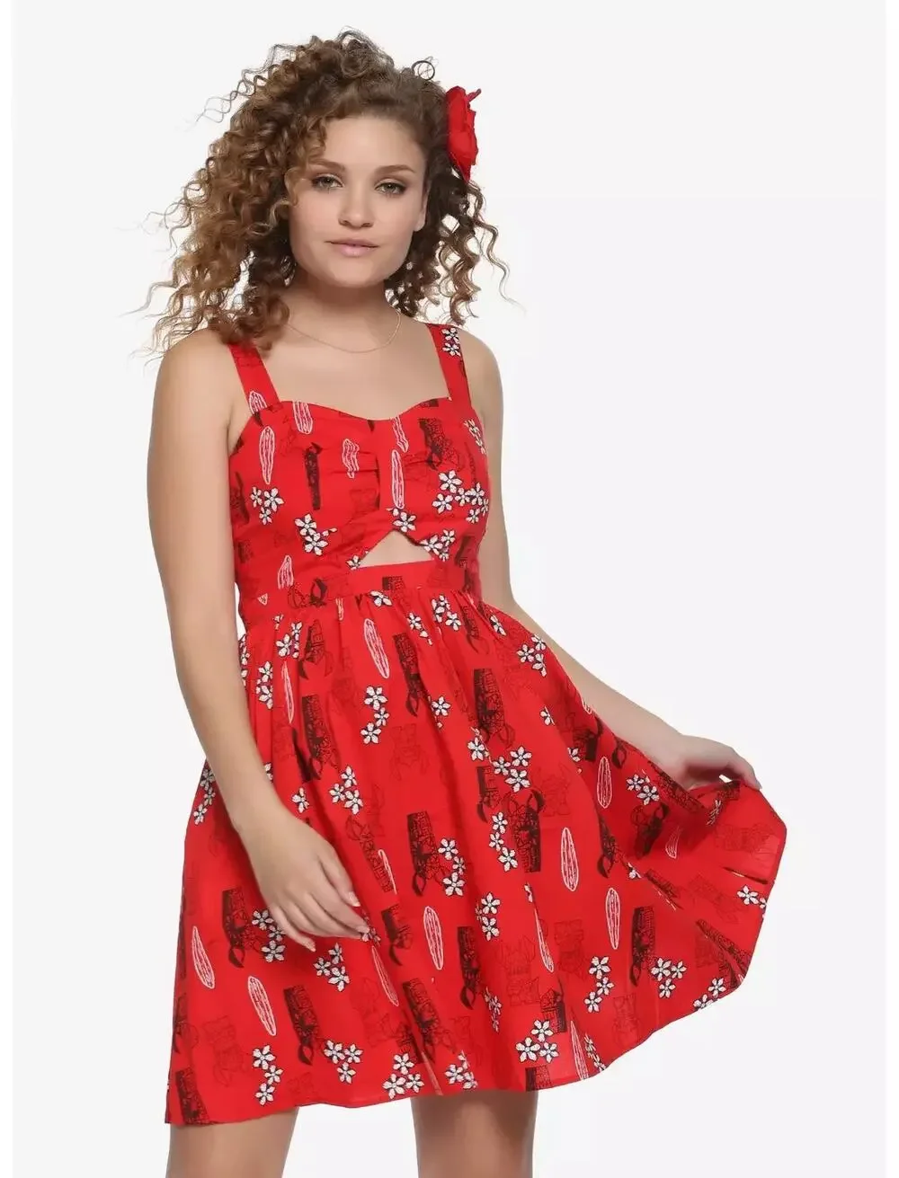 Her Universe Disney Lilo & Stitch Retro Tiki Cut-Out Dress Sz L